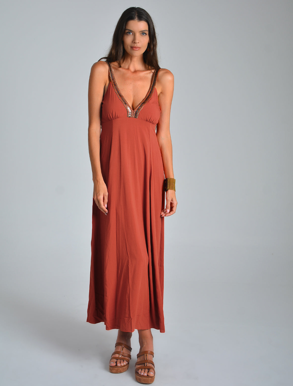Cersie margo dress terracotta