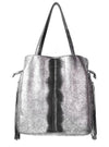 Designer Tote Bag in Cracked Metallic and Black by Lilla Lane 