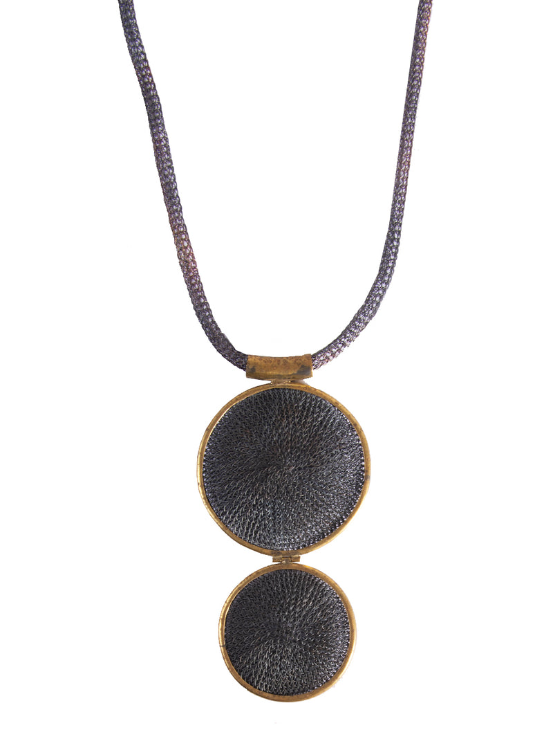 Sumba Double Medallion Necklace - Black