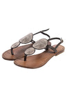 Sumba Double Medallion Flat - Natural Sole