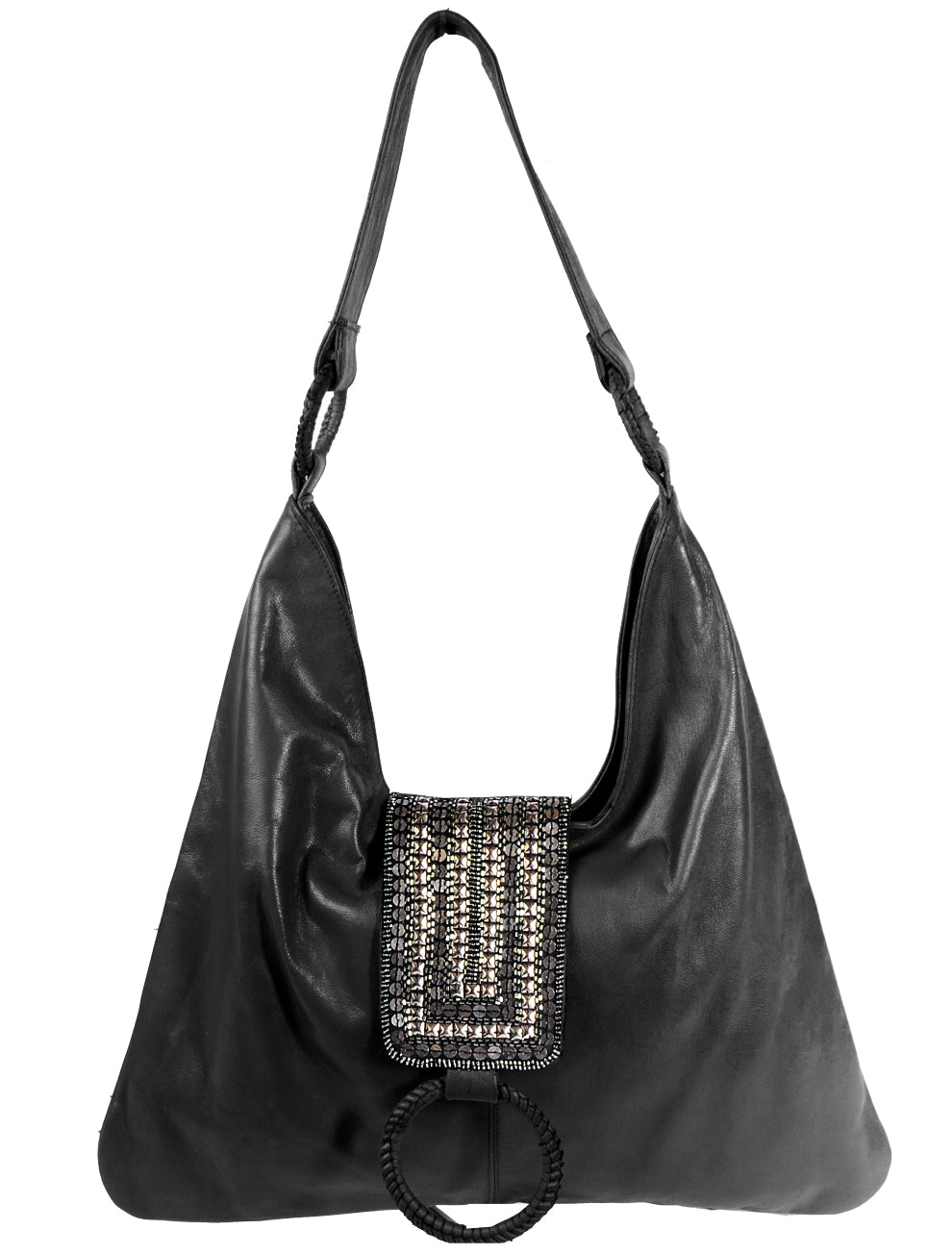 Leather & Beaded Hobo Shoulder Bag ~ FREE SHIPPING – Lilla Lane